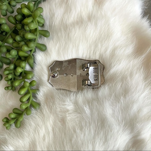 Belt Buckle Floral Silver & Black Rodeo Western - Picture 3 of 5